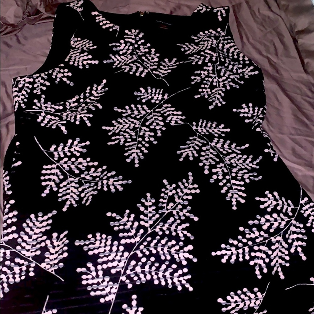 Tommy Hilfiger black spring dress w pink and gray